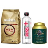 Кофе зерно, зеленый чай и питьевая вода